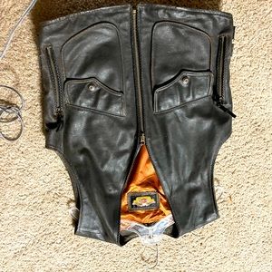 Harley Davidson Mens Black Leather Vest